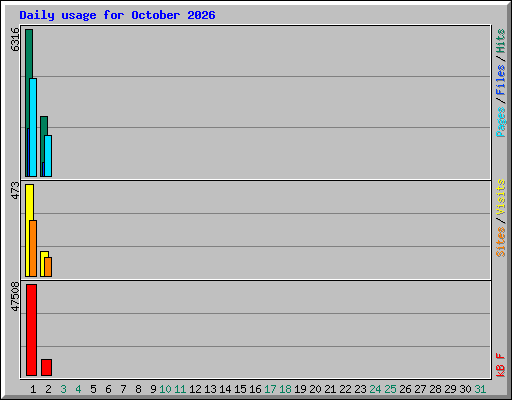 Daily usage for October 2026