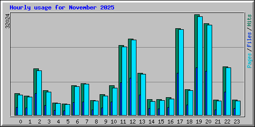 Hourly usage for November 2025