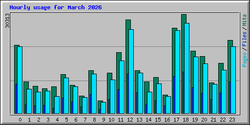 Hourly usage for March 2026
